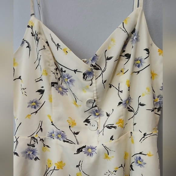 Modcloth Floral Midi Dress Pockets Womens Medium Fairy Cottagecore Y2K Babydoll - Picture 2 of 8